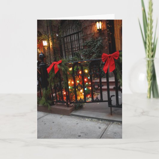 Stadt-Weihnachten Feiertagskarte (Vorderseite)