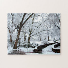 Stadt-Winter-Puzzlespiel Puzzle