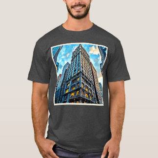 Stadt-Wolkenkratzer-Kunstjunge T-Shirt