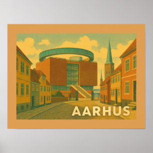 Stadtansicht Aarhus Dänemark Poster