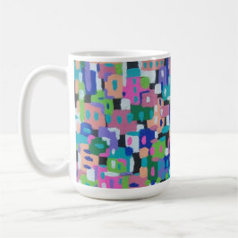 Stadtansicht bei Abstrakter Nachtmalerei Kaffeetasse