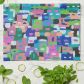 Stadtansicht bei Nachtdruck Geschirrtuch (Gefaltet)