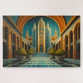 Stadtansicht Geräumige Farben Art Deco Stil Puzzle