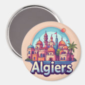 Stadtansicht von Algier mit historischen Kuppeln Magnet (Vorderseite/Rückseite)