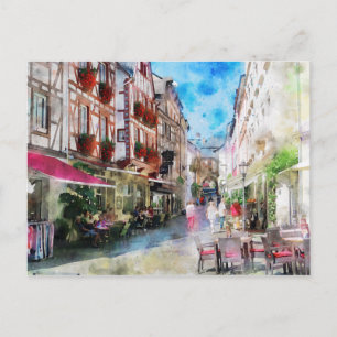 Stadtansicht von Bernkastel-Kues. Altstadt. Postkarte