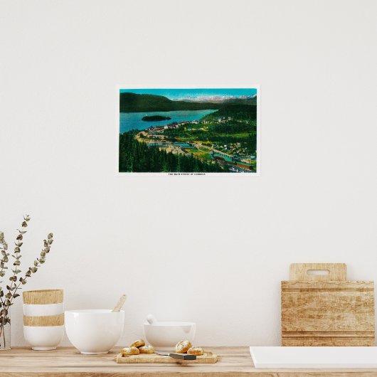 Stadtansicht von Cordova, Alaska, Cordova, AK Poster (Küche)