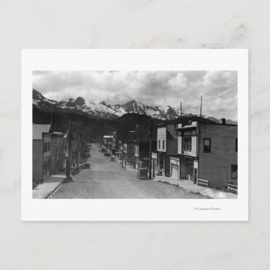 Stadtansicht von Cordova, Alaska-Foto Postkarte (Vorderseite)