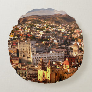 Stadtansicht von oben rundes kissen