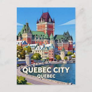 Stadtansicht von Québec mit dem Sankt-Lorenz-Strom Postkarte
