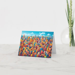 Stadtarchitektur Design Wasserfarbe Zeichnend Dankeskarte