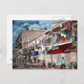 Stadtarchitektur historische Kunst, Savannah.. Postkarte (Vorne/Hinten)