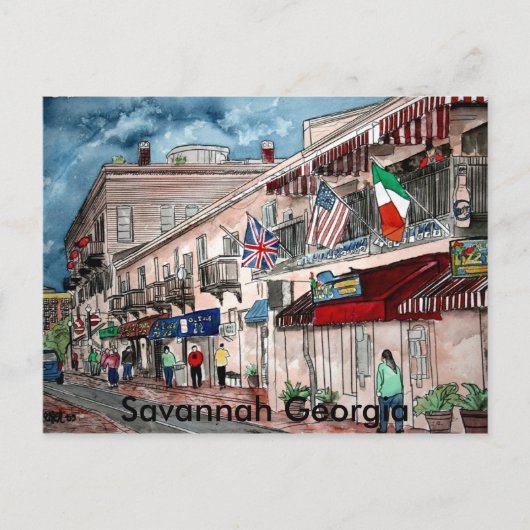 Stadtarchitektur historische Kunst, Savannah.. Postkarte (Vorderseite)