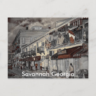 Stadtarchitektur historische Kunst, Savannah.. Postkarte