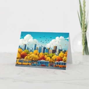 Stadtarchitektur Illustration Wasserfarbe Zeichnen Dankeskarte