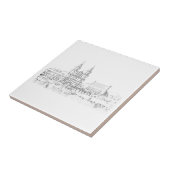 Stadtarchitektur Kirche Sketch Fliese (Seite)