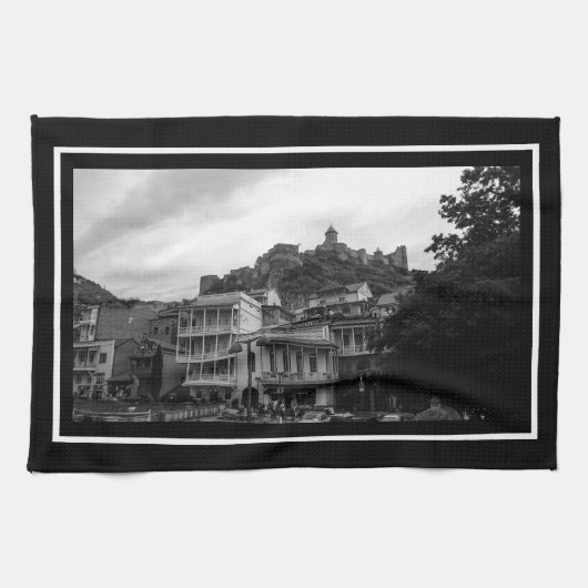 Stadtarchitektur Tiflis Georgia Geschirrtuch (Horizontal)