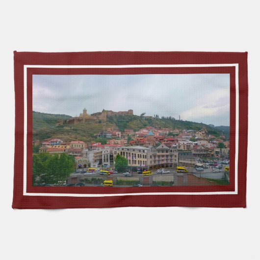 Stadtarchitektur Tiflis Georgia Geschirrtuch (Horizontal)