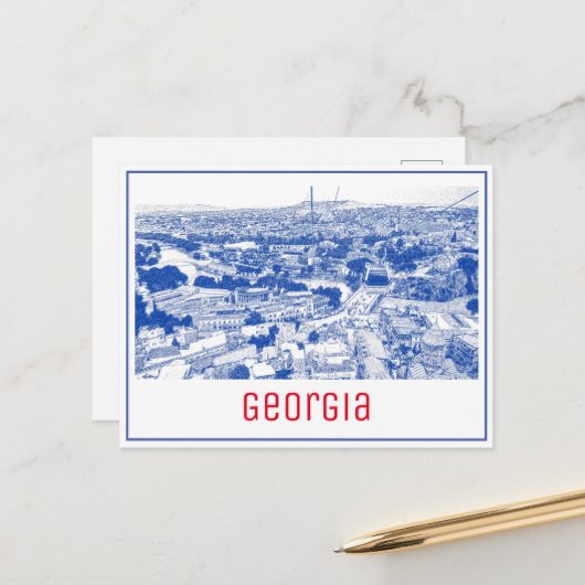 Stadtarchitektur Tiflis Georgia Postkarte (Vorderseite/Rückseite Beispiel)