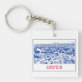 Stadtarchitektur Tiflis Georgia Schlüsselanhänger (Vorderseite)