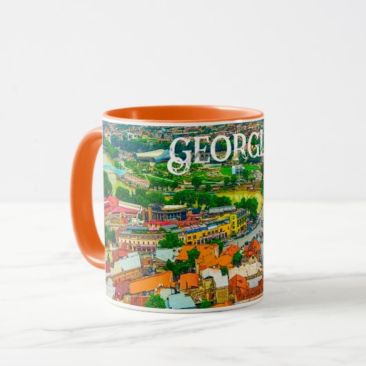Stadtarchitektur Tiflis Georgia Tasse (Vorderseite Links)