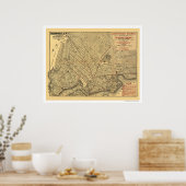 Stadtbahn Brooklyn Karte 1874 Poster (Küche)