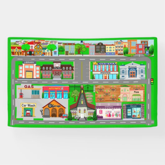 Stadtbahnen für Autos 3x5 Banner (Horizontal)