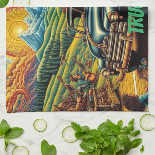 Stadtbesichtigung Geschirrtuch (Gefaltet)