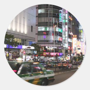 Stadtbesichtigung von Tokio Runder Aufkleber