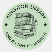 Stadtbibliothek Lesen Sie die Liebe, die es zurück Runder Aufkleber (Vorderseite)