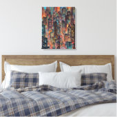 Stadtbild bei Nachtlektüre Leinwanddruck (Insitu (Schlafzimmer))