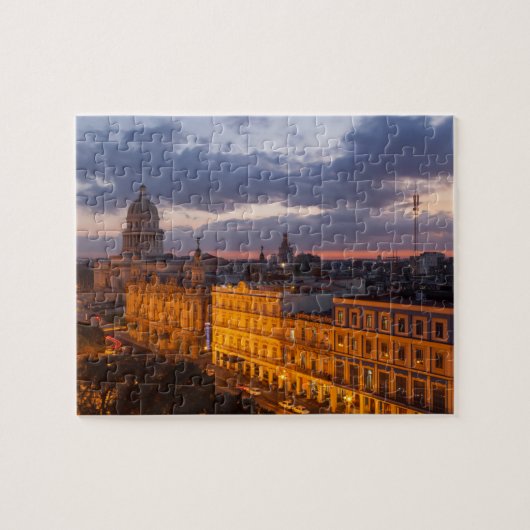 Stadtbild bei Sonnenuntergang, Havanna, Kuba Puzzle (Horizontal)