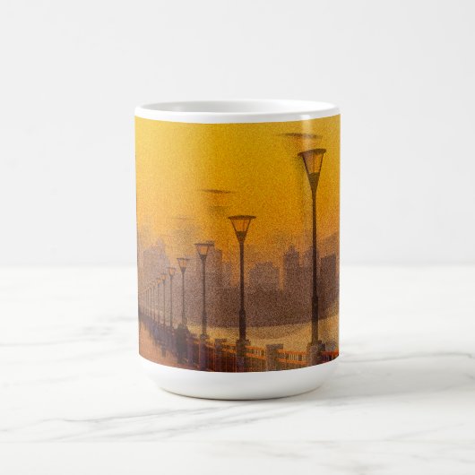 Stadtbild bei Sonnenuntergang Kaffeetasse (Mittel)