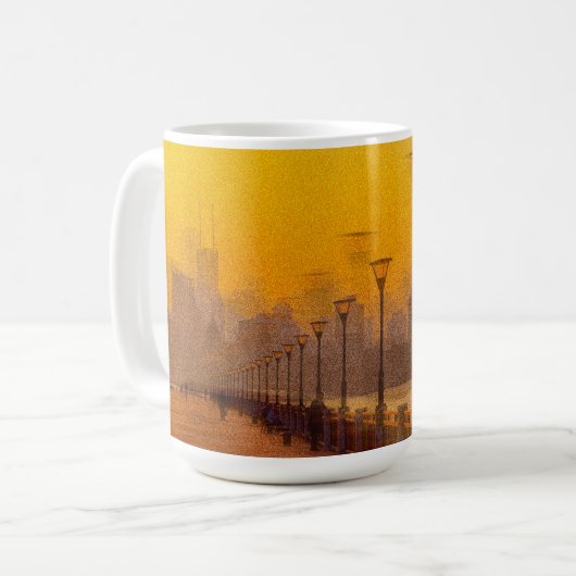 Stadtbild bei Sonnenuntergang Kaffeetasse (Vorderseite Links)