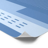 Stadtbild Blau vertikal Poster (Ecke)