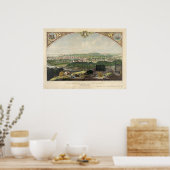 Stadtbild Bridgeport, Connecticut im Jahr 1857 Poster (Küche)