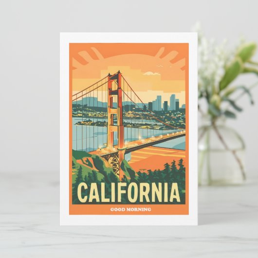 Stadtbild California Blickfang Vector Design Dankeskarte (Stehend Vorderseite)