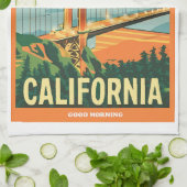 Stadtbild California Blickfang Vector Design Geschirrtuch (Gefaltet)