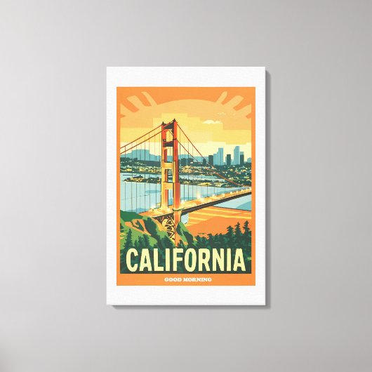 Stadtbild California Blickfang Vector Design Leinwanddruck (Vorderseite)