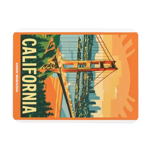 Stadtbild California Blickfang Vector Design Magnet (Horizontal)