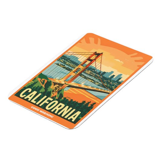 Stadtbild California Blickfang Vector Design Magnet (Linke Seite)