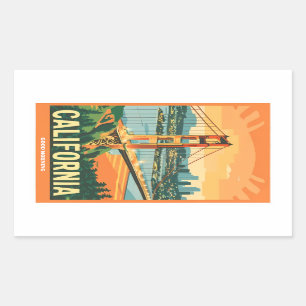 Stadtbild California Blickfang Vector Design Rechteckiger Aufkleber