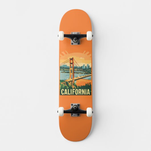 Stadtbild California Blickfang Vector Design Skateboard (Vorderseite)