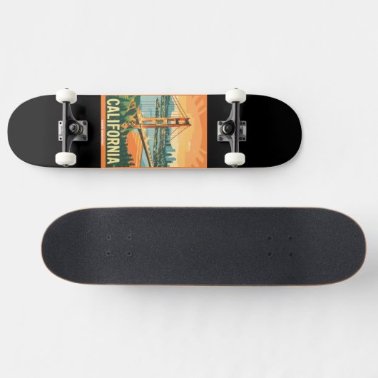 Stadtbild California Blickfang Vector Design Skateboard (Horizontal)