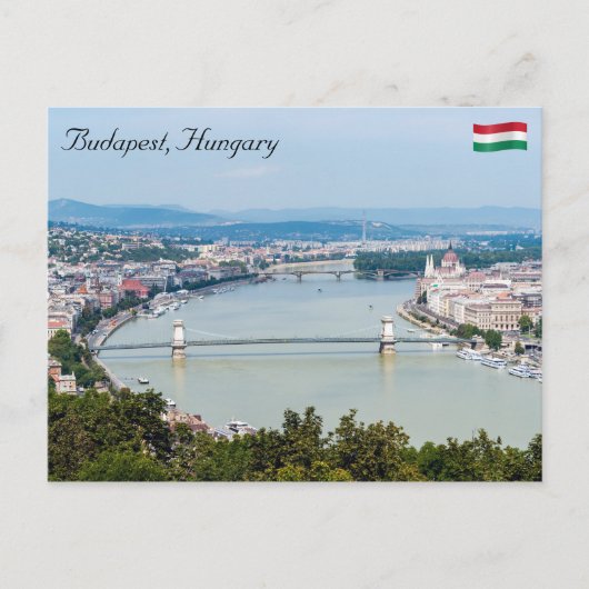 Stadtbild der Donau in Budapest - Ungarn Postkarte (Vorderseite)