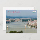 Stadtbild der Donau in Budapest - Ungarn Postkarte (Vorne/Hinten)