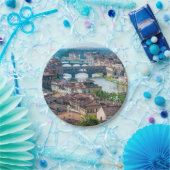 Stadtbild Florenz - Ponte Vecchio über dem Fluss A Pappteller (Party)