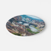 Stadtbild Florenz - Ponte Vecchio über dem Fluss A Pappteller (Schrägansicht)