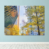 Stadtbild Herbst mit moderner Architektur Leinwanddruck (Insitu (Holzboden))
