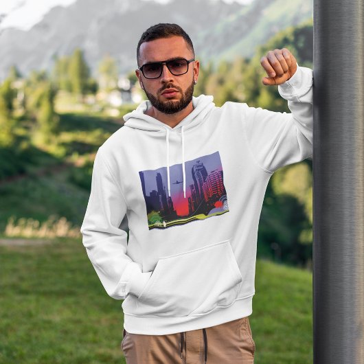 Stadtbild in der Abenddämmerung Hoodie