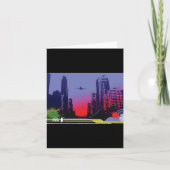 Stadtbild in der Abenddämmerung Karte (Vorderseite)